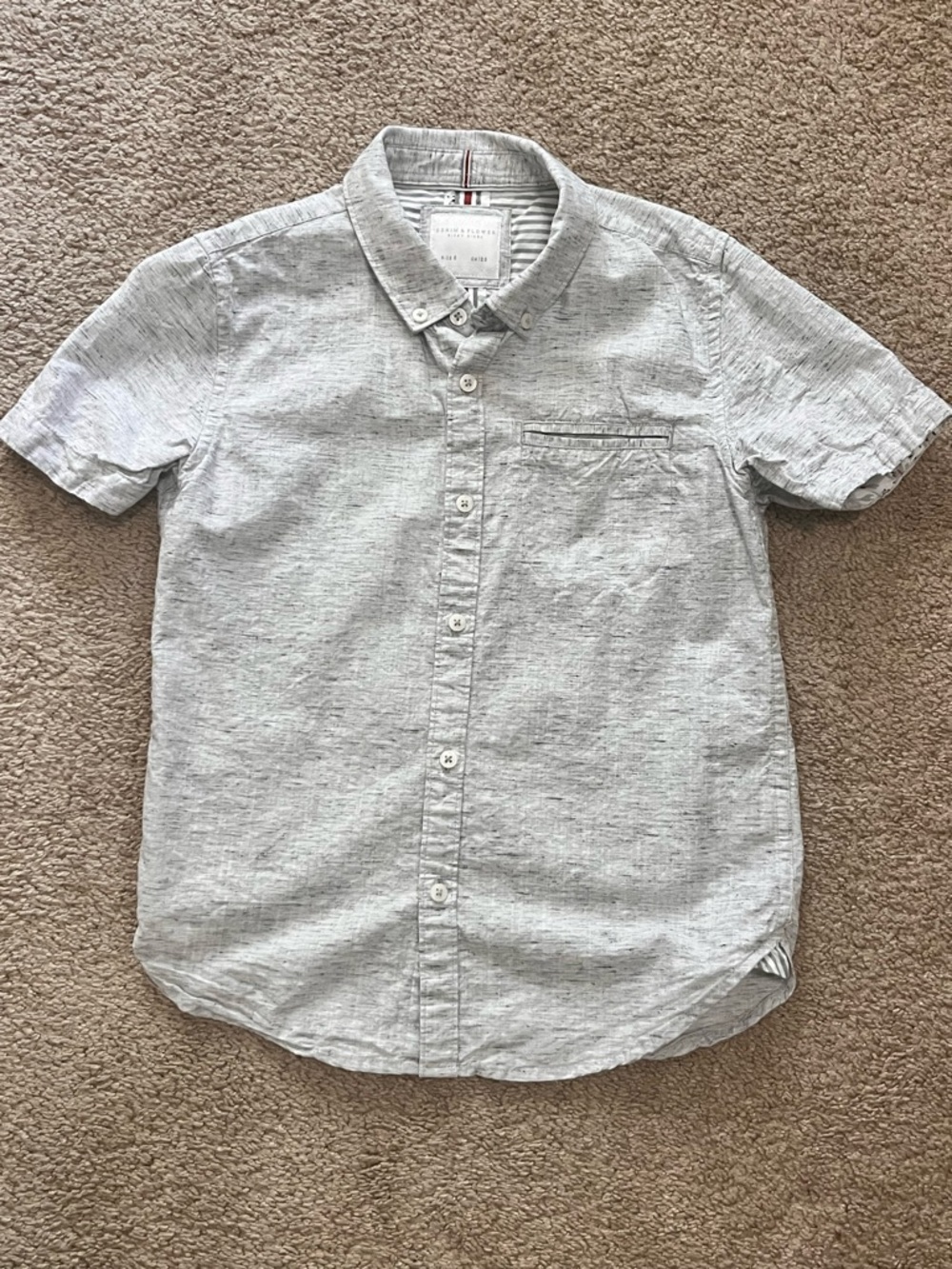 Denim & Flower Heather Gray Short-Sleeve Button-Down Shirt